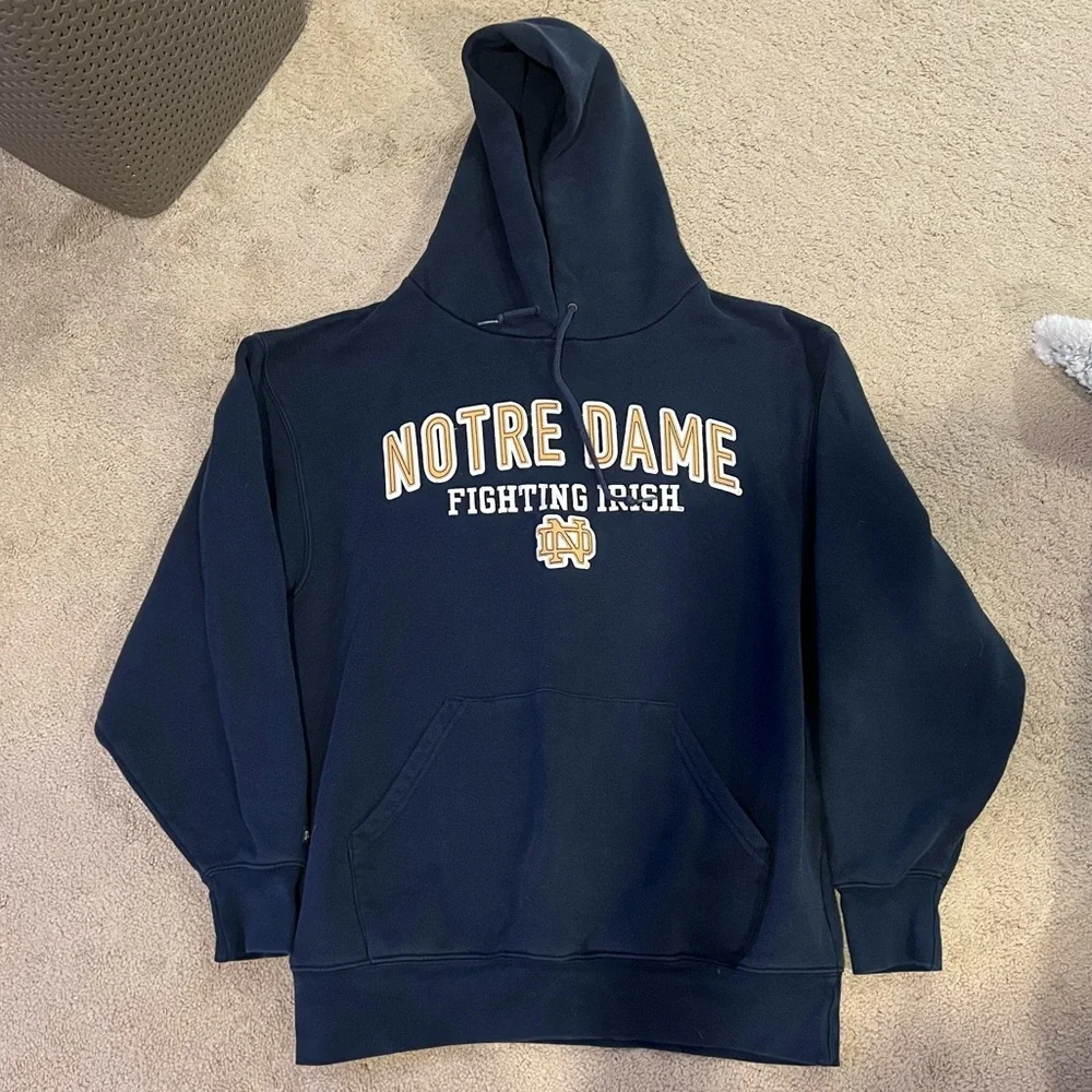 Notre Dame Fighting Irish Hoodie Mens Large Navy Jansport NCAA Pullover - Picture 2 of 8